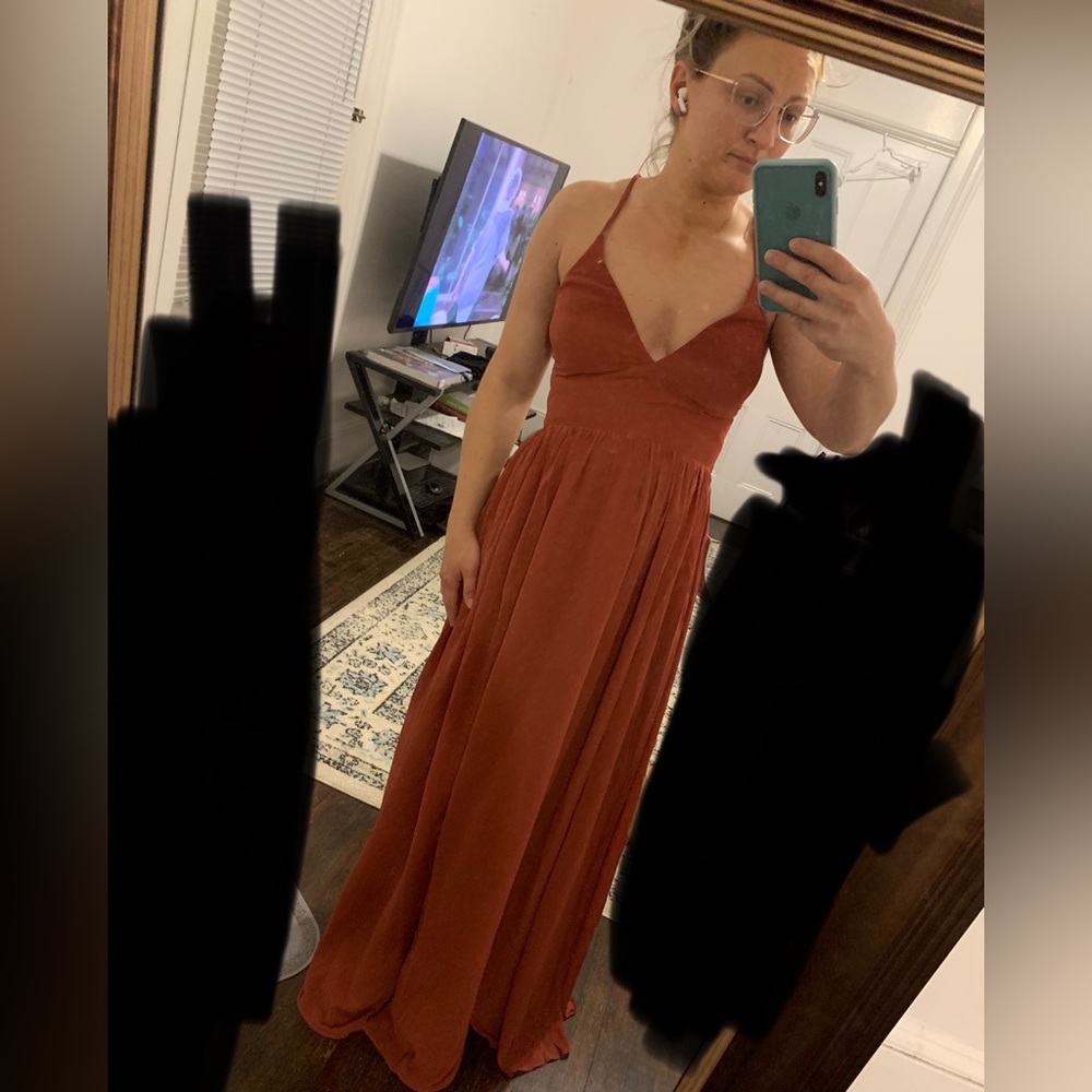 Azazie Aaida Terracotta Bridesmaid Dress